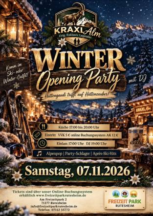 Winter Opening – Hüttengaudi trifft auf Hüttenzauber